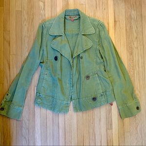 Miss Sixty Green Cotton Linen Jacket